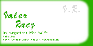 valer racz business card