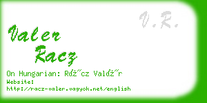 valer racz business card